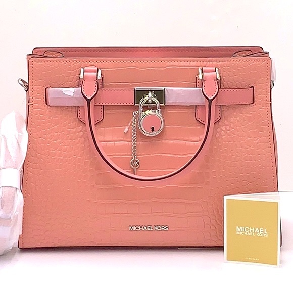 Michael Kors Hamilton Medium
Satchel Crossbody Croc Embossed
Primrose Pink - Picture 2 of 16